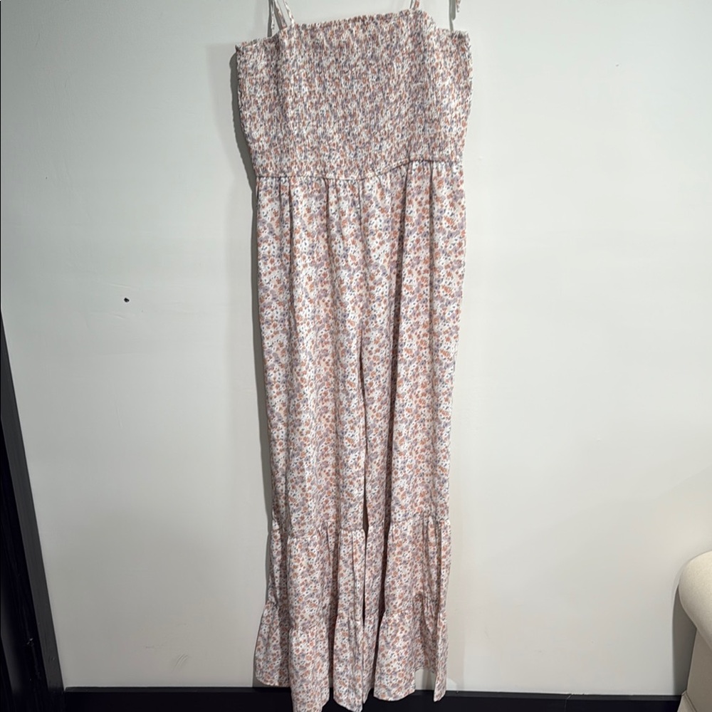 Pink Lily Bell Bottom Floral Print Jumpsuit